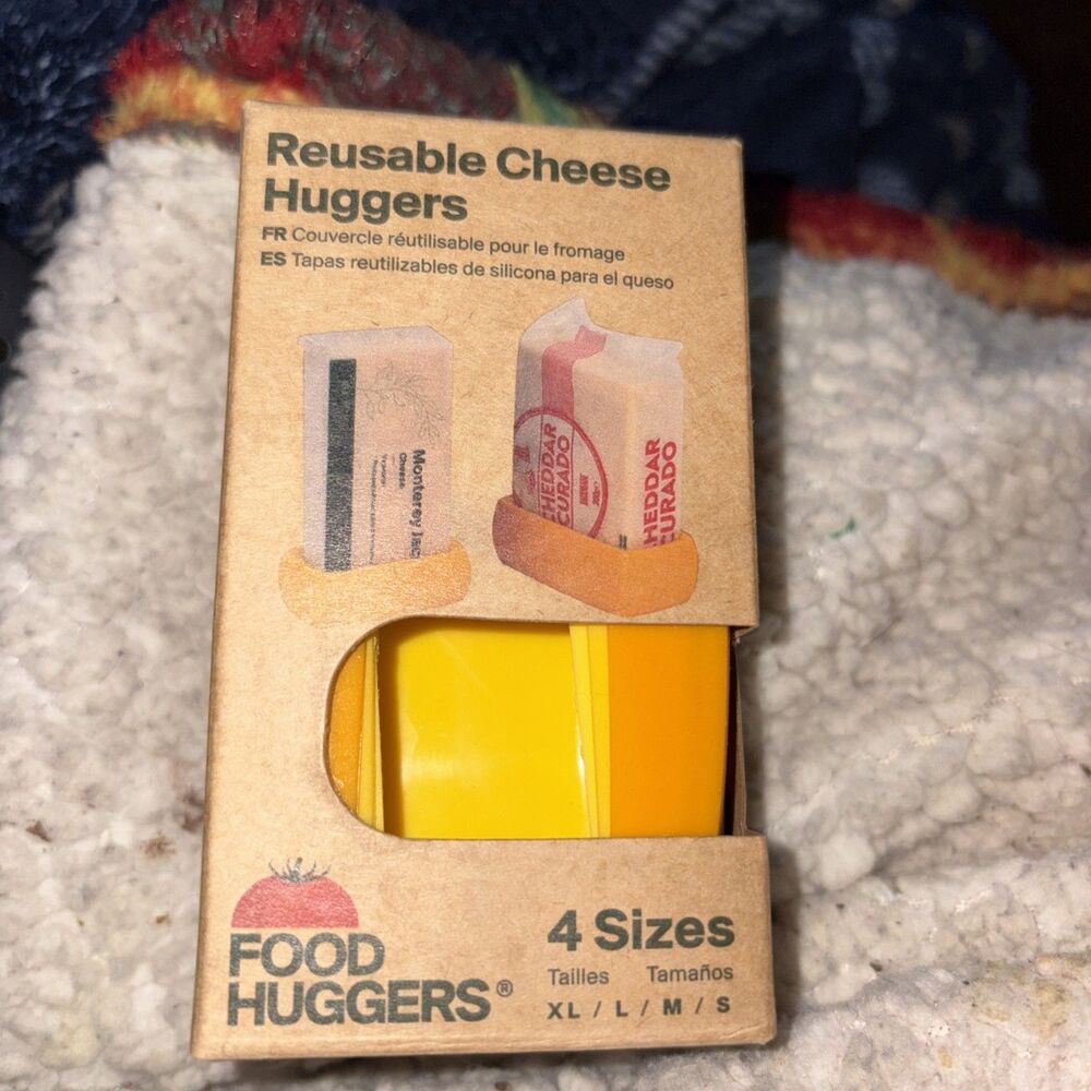 Food Huggers Cheese Reusable Silicone Food Savers 4 Sizes New